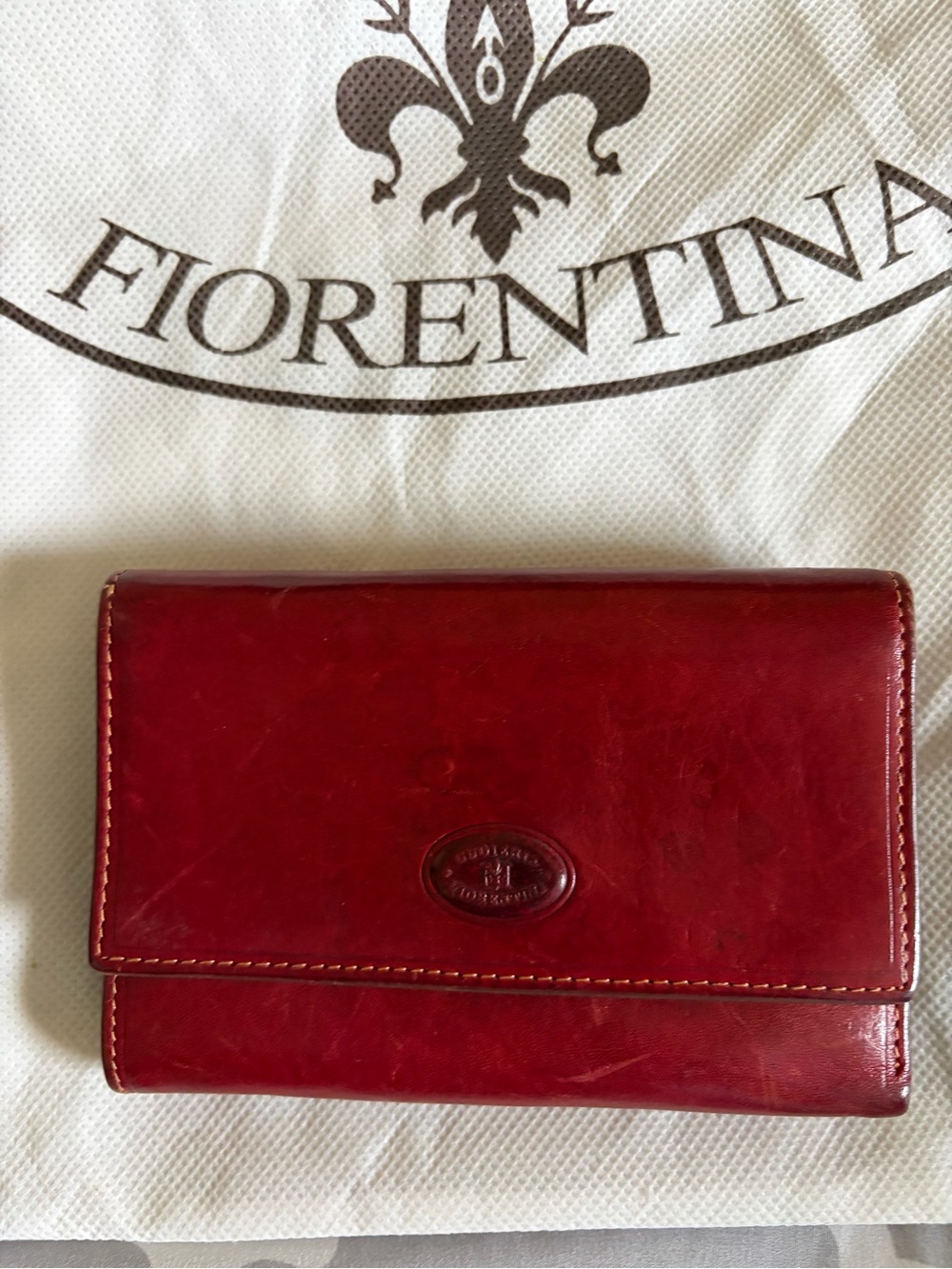 Cuoieria Fiorentina Genuine Italian Leather Wallet | Red | Made in Italy | EUC